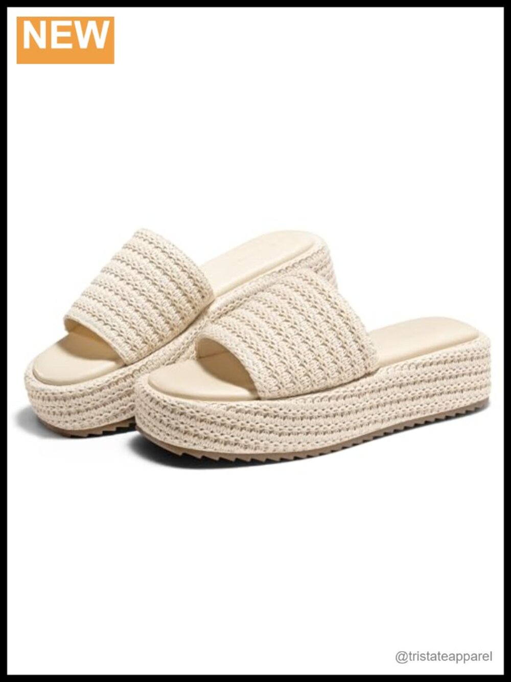 Platform Espadrille Sandals Raffia Slip On Open Toe Boho Summer Beach